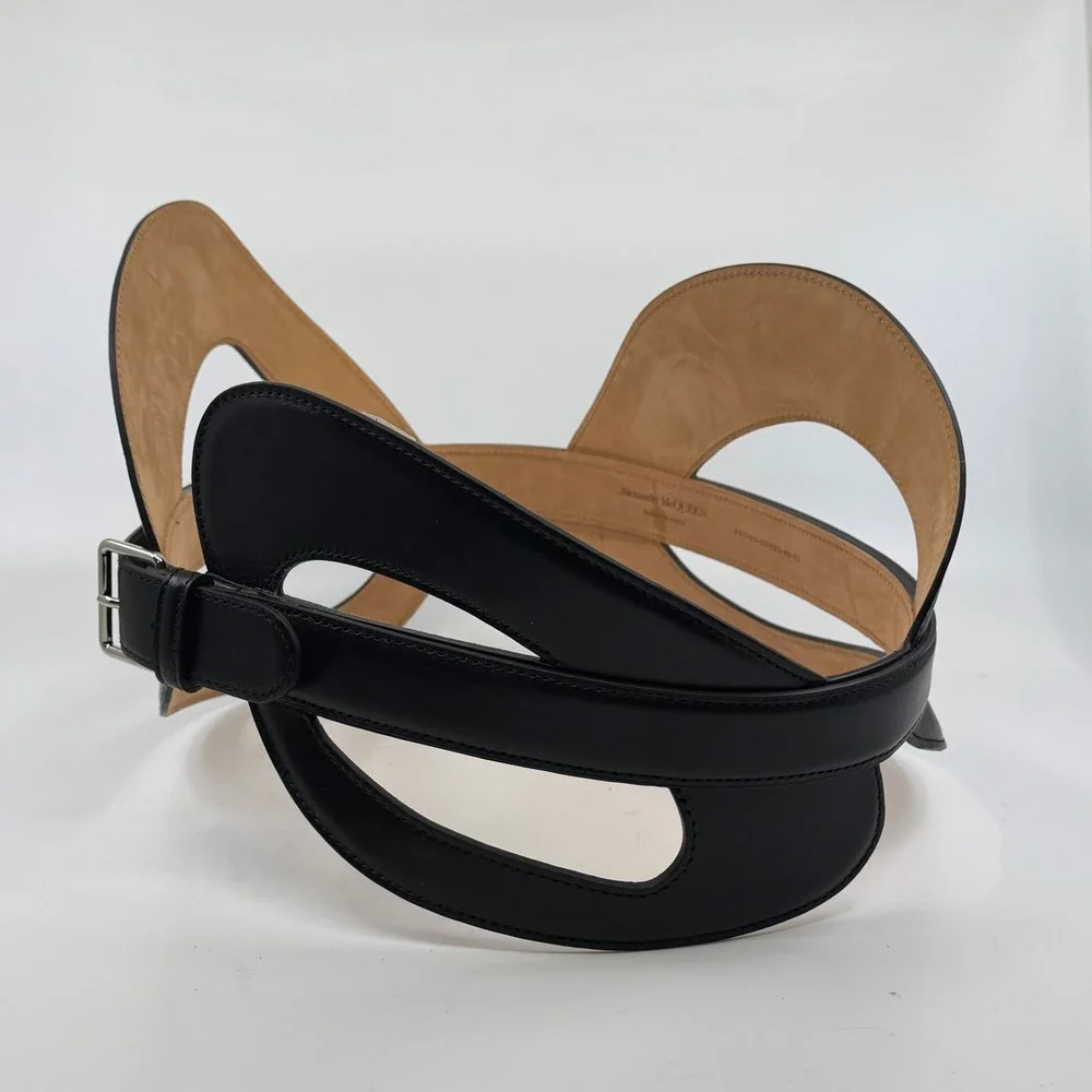 Alexander McQueen Black Leather Sculptural 